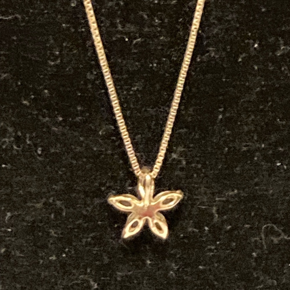 925 Sterling Silver Starflower Pendant Necklace - Women Jewelry